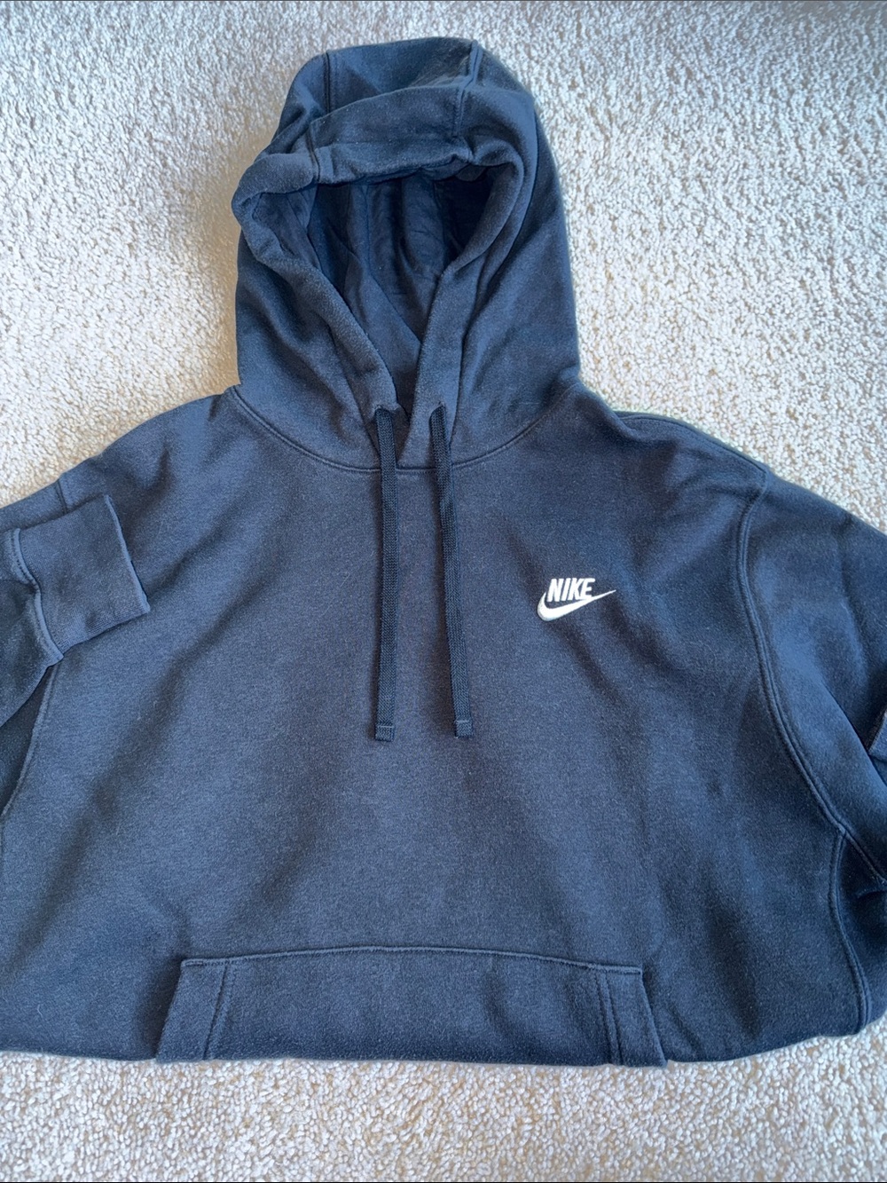 Nike Men’s Black Hoodie with White Swoosh